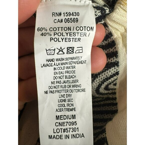 Elan Women's Jumpsuit Cropped Size Medium Strapless Colorful Cotton Striped - Picture 12 of 12